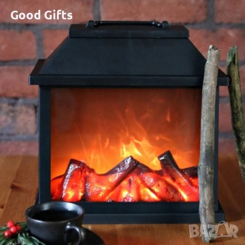 Декоративен LED фенер-камина с ефект на пламък и жар – уют и топлина без огън, снимка 2 - Декорация за дома - 52339759