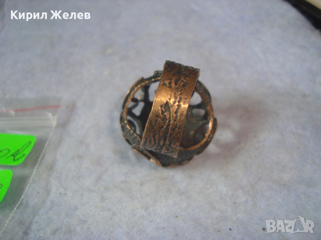АРТ НУВО БРОНЗОВ СТИЛНО ОРНАМЕНТИРАН АЖУРЕН СКЪПОЦЕНЕН ТЮРКОАЗЕН ПРЪСТЕН 26623, снимка 8 - Антикварни и старинни предмети - 36393191
