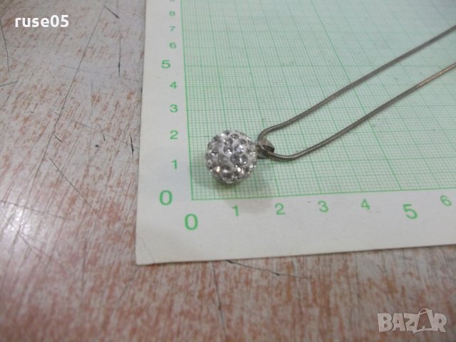 Висулка "Топче" с камъни със синджир сребърни - 7,12 гр., снимка 7 - Бижутерийни комплекти - 30236374