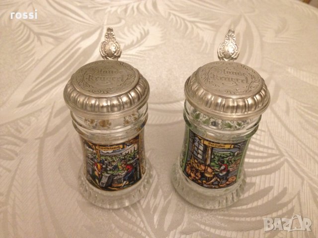 Vintage. Нови. Две немски халби за ракия с капаче от калай. Халба., снимка 9 - Антикварни и старинни предмети - 30720912