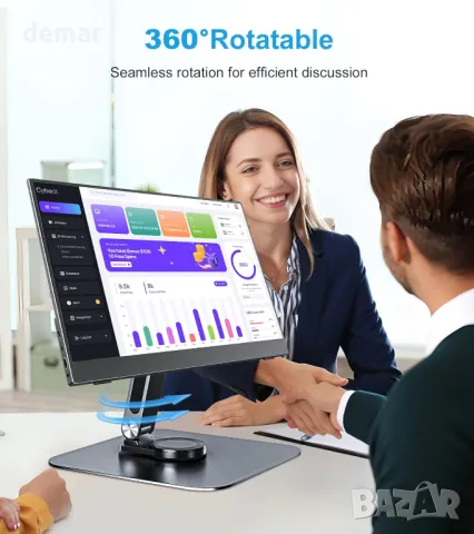 Стойка за монитор Golday 75x75 мм VESA, винтове M4 против загуба, за монитори 7"-17.3", снимка 3 - Монитори - 50420211