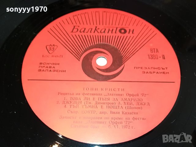 ТОНИ КРИСТИ-ПЛОЧА 2402231643, снимка 14 - Грамофонни плочи - 39792570