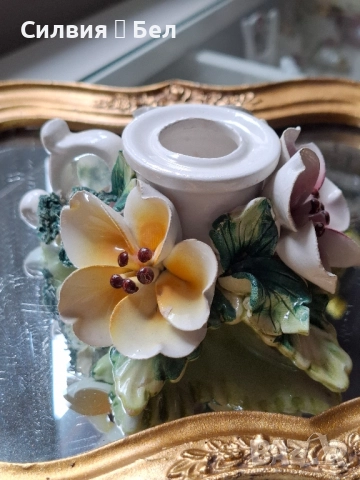 Винтидж свещник *Capodimonte* , снимка 3 - Декорация за дома - 51893367