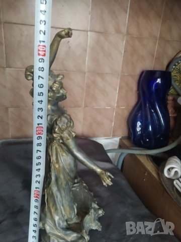 стар фигуративен свещник арт деко, снимка 4 - Антикварни и старинни предмети - 35210851