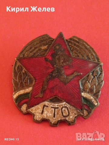 Нагръден знак ГОТОВ за ТРУД и ОТБРАНА от соца рядък с емайл 52825, снимка 5 - Антикварни и старинни предмети - 53081052