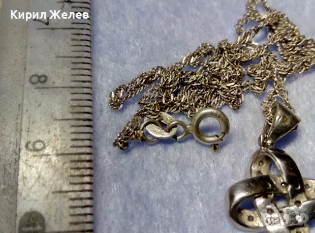 АЖУРЕН СКЪПОЦЕНЕН СРЕБЪРЕН ПЕНДАНТ РОДИРАНО СРЕБРО 925 с ЦИРКОНИ и СРЕБЪРНО 925 ЛАНЧЕ 34816, снимка 4 - Колиета, медальони, синджири - 50335106