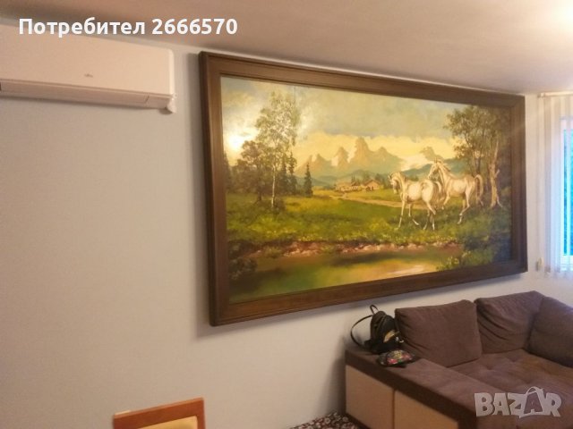 Стара огромна 3 метрова картина маслени бои с подпис, снимка 17 - Антикварни и старинни предмети - 35041708