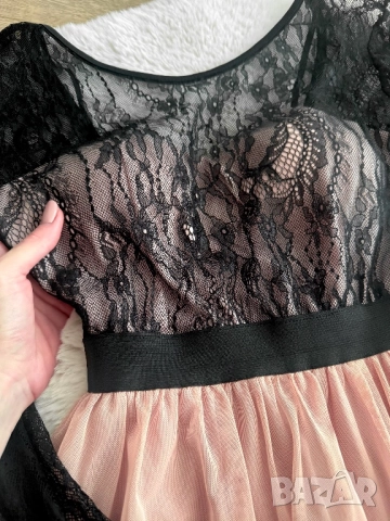 Рокля в розово и черно, снимка 2 - Рокли - 52096190