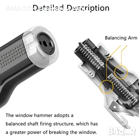 2в1 авариен чук за прозорец на кола+нож за предпазен колан/спасителен инструмент за автомобили-2бр., снимка 4 - Аксесоари и консумативи - 49734712