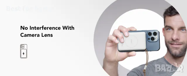 Безжично преносимо зарядно устройство VRURC за iPhone, 10000 mAh Magnetic Power Ban, снимка 3 - Външни батерии - 47467662