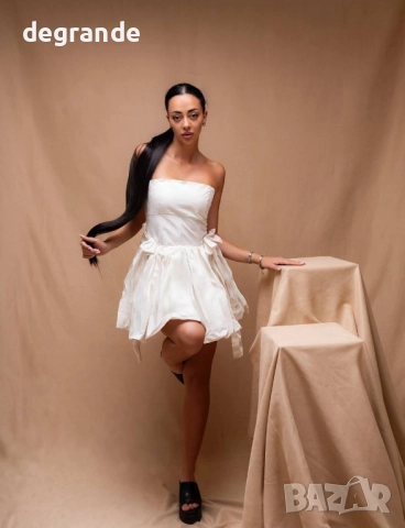 Кукленски модел рокля наличен в бяло и черно, снимка 3 - Рокли - 51536779