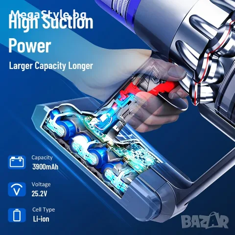 Усилена Li-ion Батерия TREE.NB за Dyson V10 (25.2V, 3900mAh), снимка 7 - Прахосмукачки - 55959936