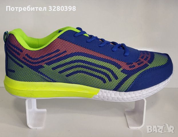 Лек и удобен мъжки модел маратонки модел: 094127 Royal/green, снимка 3 - Маратонки - 40612243
