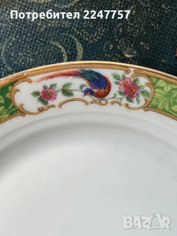 Троен сет порцелан райски птици, снимка 5 - Антикварни и старинни предмети - 54179526