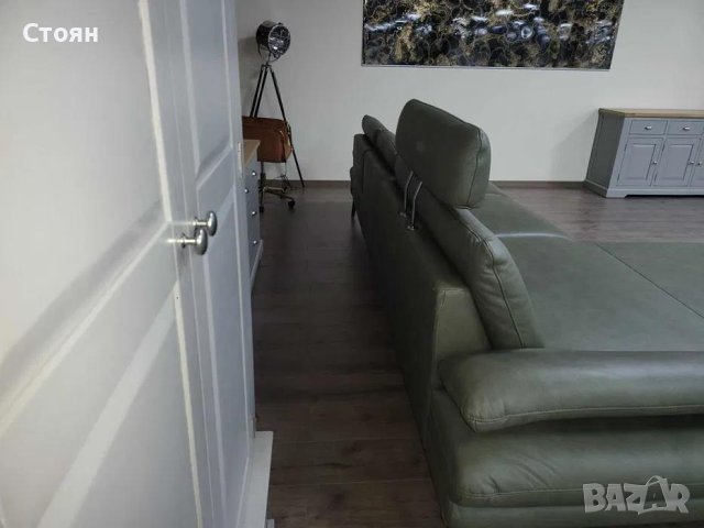Тъмно зелен кожен ъглов диван с лежанка Dieter Knoll, снимка 10 - Дивани и мека мебел - 44246184