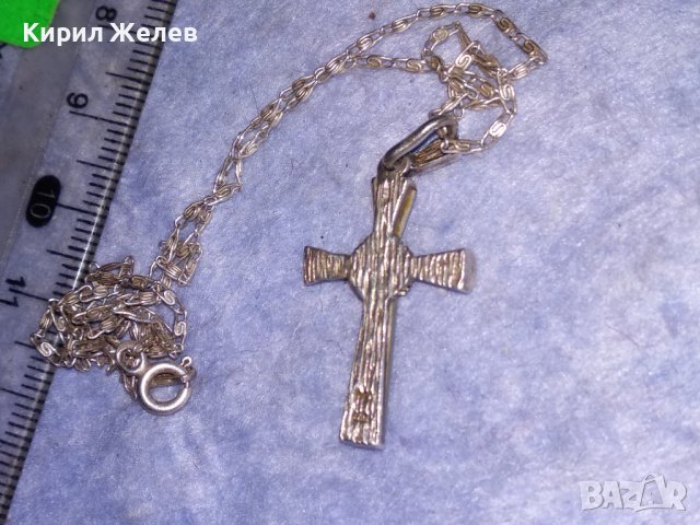 СТАР СКЪПОЦЕНЕН РЕТРО СТИЛ СРЕБЪРЕН 925 НАГРЪДЕН КРЪСТ със СРЕБЪРНА СРЕБРО 925 ФИНА ВЕРИЖКА 26029, снимка 11 - Антикварни и старинни предмети - 40500801