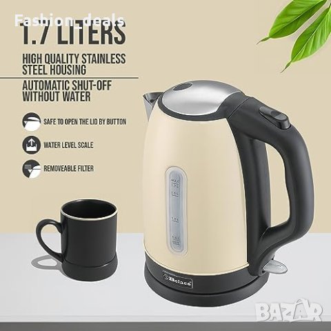 Нова Електрическа кана Корпус от неръждаема стомана 1,7 л Дом Кухня, снимка 2 - Други - 42443218