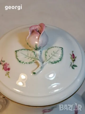 порцеланов чайник Meissen , снимка 3 - Сервизи - 49676555