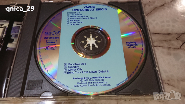 Yazoo - Upstairs at eric's, снимка 4 - CD дискове - 44766111