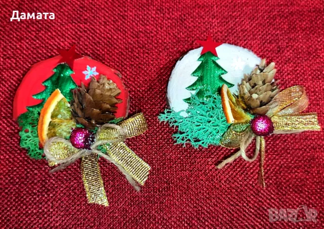 Коледни късмети/висулки за закачане/ магнитче/топки/торбички от зебло, снимка 8 - Коледни подаръци - 48274062