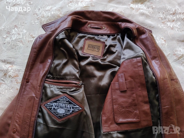 Мъжко кожено яке REDSKINS - размер XXL, снимка 6 - Якета - 54080510