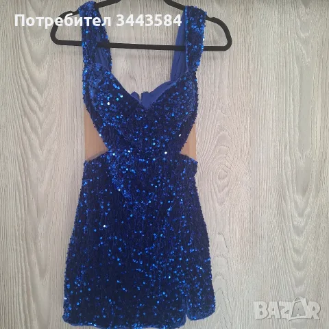 официална рокля с пайети тъмно синя, снимка 2 - Рокли - 55951889