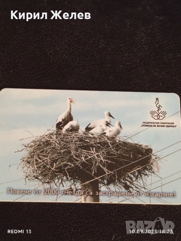 Три фонокарти тема ЖИВОТНИ ЧЕРЕН ЛЕШОЯД, ЩЪРКЕЛИ,КОЗИ за КОЛЕКЦИЯ 21890, снимка 3 - Колекции - 51669802