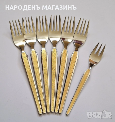 LUXADOR - SOLINGEN - Немски позлатени прибори за хранене сервиз за 6 човека нож ножове вилици лъжици, снимка 10 - Други ценни предмети - 53341880