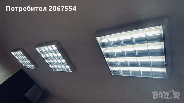 3 броя много запазени осветителни неонови тела за офис, снимка 3 - Лампи за таван - 54046659