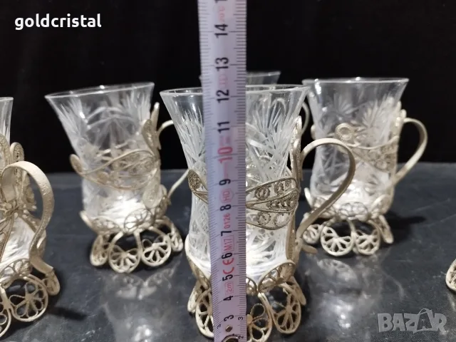 Стари руски стакани подстакани филигран, снимка 4 - Антикварни и старинни предмети - 55879926