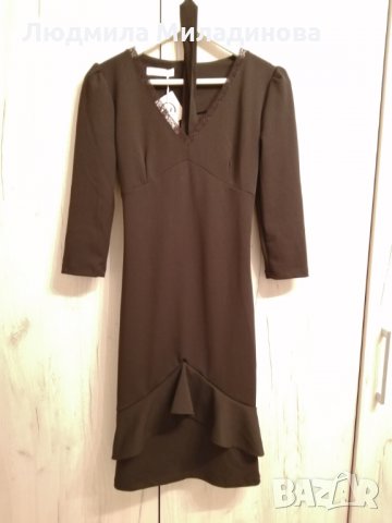 Елегантна черна рокля, снимка 5 - Рокли - 32112595