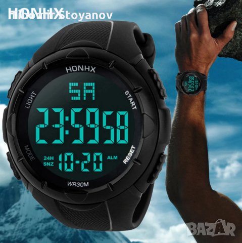 Спортен мъжки часовник водоустойчив цифров