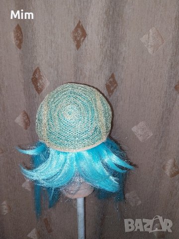 Електриково синя перука от изкуствен косъм за парти , снимка 4 - Аксесоари за коса - 42859050