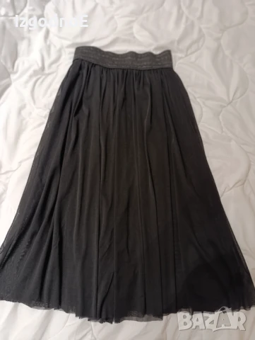S/M Дълга туту пола, тюлена черна пола, снимка 2 - Поли - 50502034