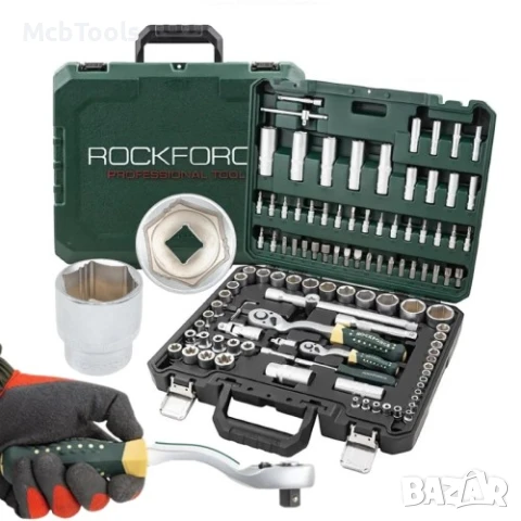 Гедоре 108 части 1/2“ и 1/4“ със специални вложки RockForce XI-ON