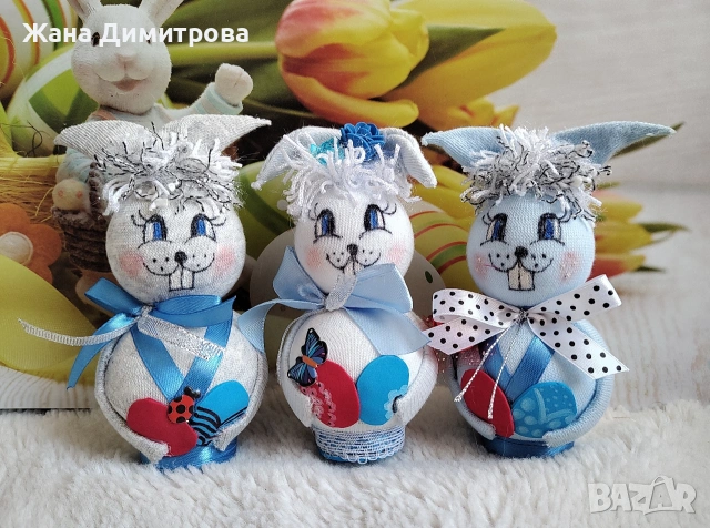 Ръчно изработени зайчета , снимка 4 - Декорация за дома - 39262204