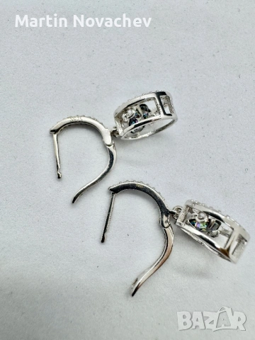 Сребърни обеци с мойсанит (Диамант) 0.5 карата, снимка 5 - Обеци - 54129856