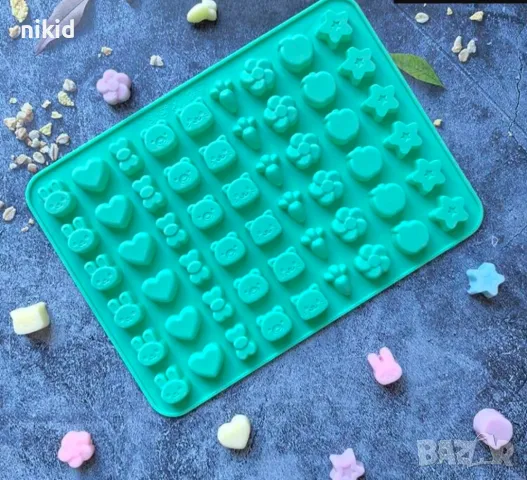 заек сърце мече звезда цвете морков малки силиконов молд форма желирани бонбони лед фондан шоколад, снимка 2 - Форми - 48771100