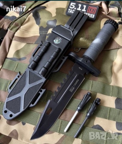 ловен НоЖ тактическият+компас+кремък+точило Байонет CS GO M9 USA, снимка 2 - Ножове - 42062073