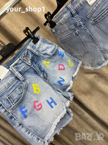 Къси дънкови панталони  Букви , снимка 1