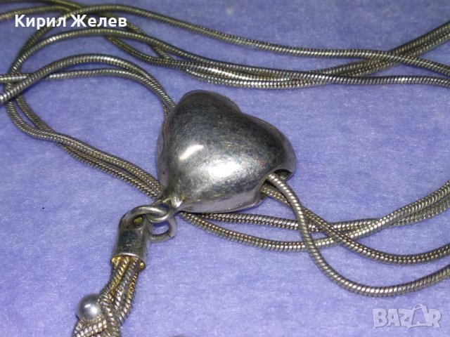 КРАСИВО ПОСРЕБРЕНО ФЕШЪН АРТ НЕЖНО КОЛИЕ от НЕРЪЖДАЕМА БЛАГОРОДНА СТОМАНА с ТОПЧЕТА и СЪРЧИЦЕ 40518, снимка 8 - Колиета, медальони, синджири - 42640223