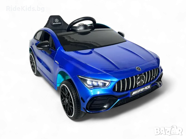 Mercedes CLA 45 S AMG 12V – Детска акумулаторна кола, Синя, EVA гуми, 4x4, снимка 2 - Детски велосипеди, триколки и коли - 49731301