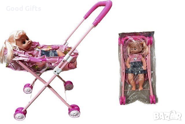 Детска сгъваема количка с кукла