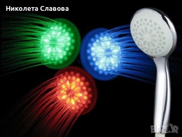 🚿 LED душ слушалка – 7 цвята светлина за релакс в банята, снимка 4 - Други - 51551078