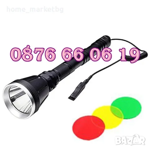 Ловен LED фенер. Фенер за лов Q3888, три цветни филтъра и скоби, снимка 3 - Екипировка - 50227648