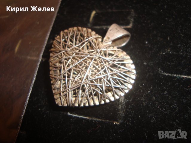 АРТ СЪРЦЕВИДЕН ФИНА РЪЧНА ИЗРАБОТКА МЕДАЛЬОН ПЕНДАНТ СРЕБРО 925 ДИЗАЙНЕРСКИ УНИКАТ 15171, снимка 5 - Колиета, медальони, синджири - 30395006
