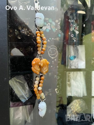 Гривна естествени Jadeite камъни, снимка 5 - Гривни - 42331635