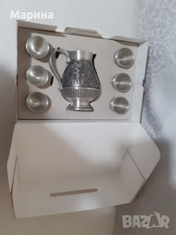 Комплект за вино и ракия от калай Antik*Vintage#41, снимка 5 - Сервизи - 47752687