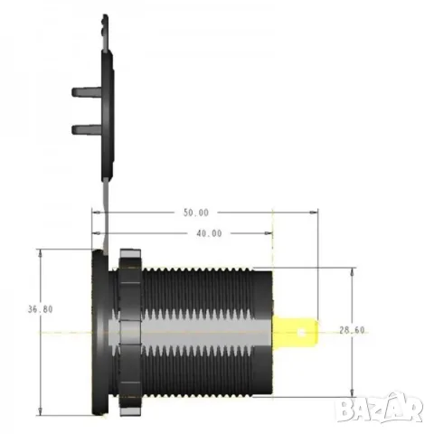 Адаптер за запалка с USB Type-C и волтметър, снимка 2 - Аксесоари и консумативи - 55863746