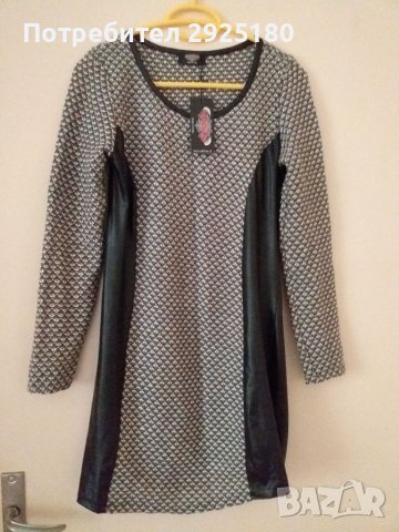 Дамска рокля   плетиво и кожа Italy S, снимка 3 - Рокли - 38348693